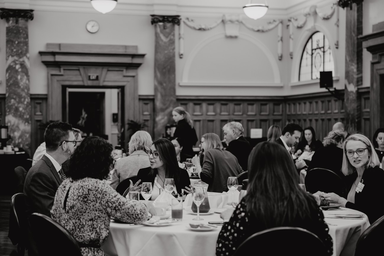 Attendees having lunch with MPs at Parliamentary Seminar 2